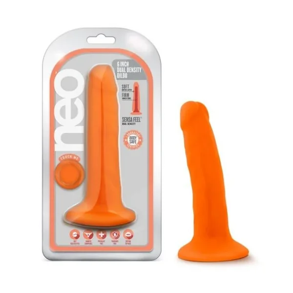 Blush – Neo – 6 Inch Dual Density Cock – Neon Orange