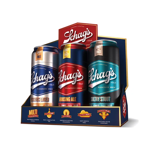 Blush Schag's Beer Can Stroker 6 Pack Merchandising Kit