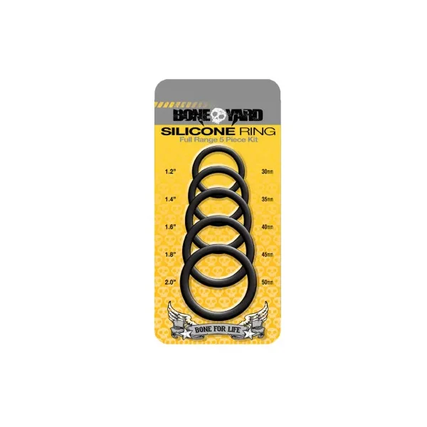 Boneyard Silicone Cock Ring 5 Piece Kit