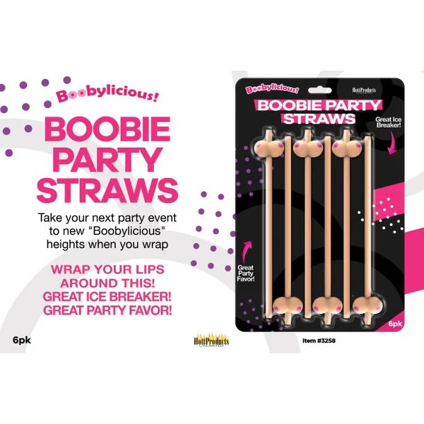 BOOBIE STRAWS FLESH 6PK