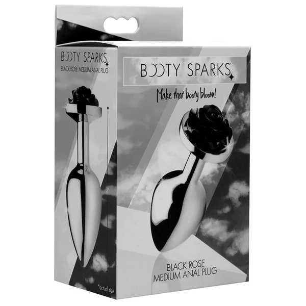 Booty Sparks Black Rose Anal Plug - Medium