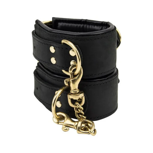 Bound Noir Nubuck Leather Slim Wrist Cuffs
