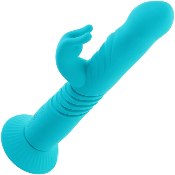 Bunny Hop Rechargeable Silicone Thrusting Rabbit Vibrator By Evolved Novelties