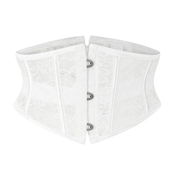 BurVogue 14 Steel Boned Satin Underbust Waist Training Corset – Lace-Up Bustier