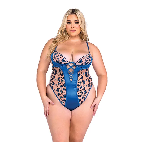 Butterfly Beauty Embroidered Teddy - Blue