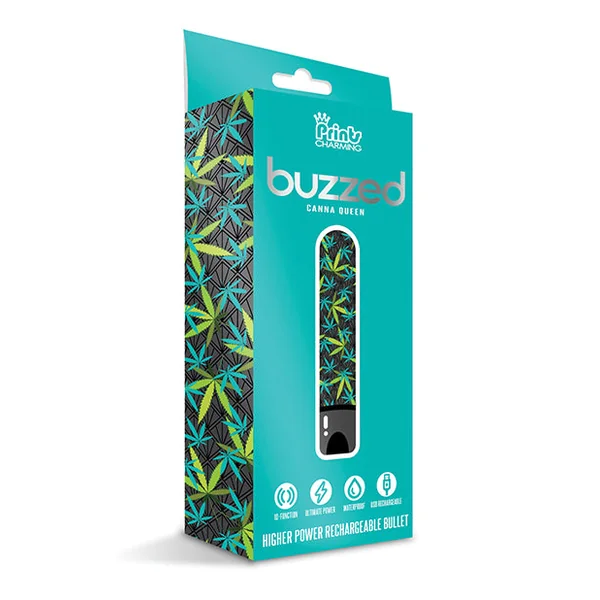 Buzzed 3.5" Rechargeable Bullet - Canna Queen Black