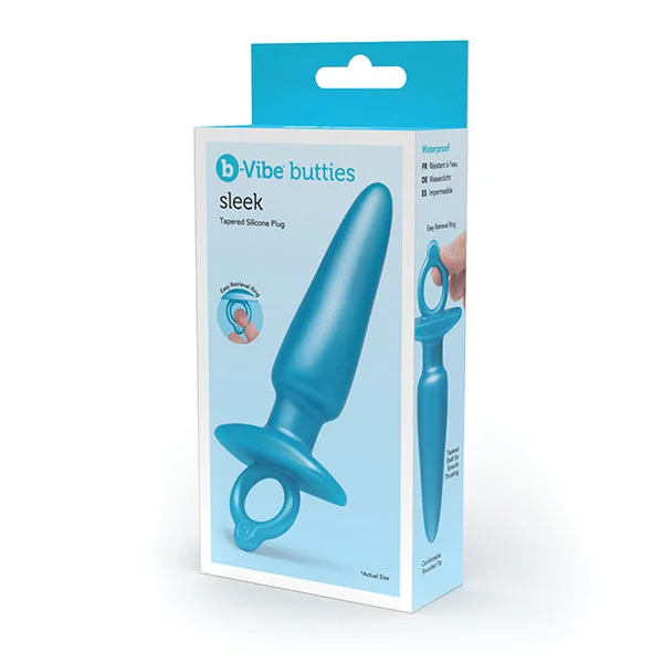 B-Vibe Butties Sleek Tapered Plug - Blue