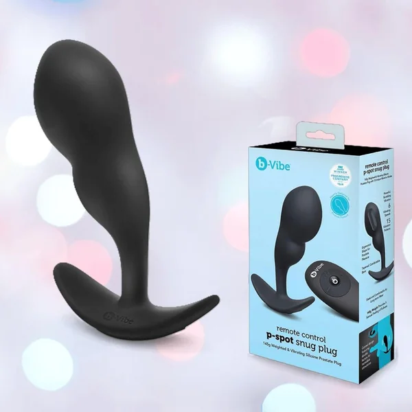 b-Vibe Vibrating Snug Plug RC: Silicone P-Spot Anal Vibrator - Large