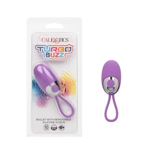 Calexotics Turbo Buzz Bullet With Removable Silicone Sleeve Purp