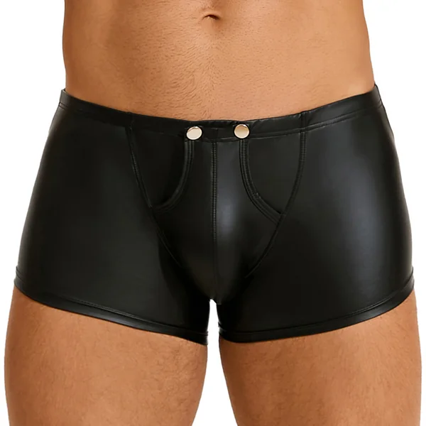 Cerise Faux Leather Wet Look Boxers