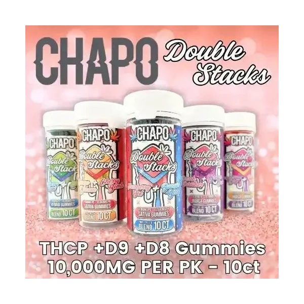 Chapo Double Stacks Gummies 10,000mg Strawberry Ice/Bangini Berr