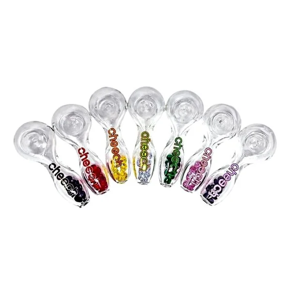 Cheech Logo Gem Spoon Pink, Black, Purple, Green, White, Yellow