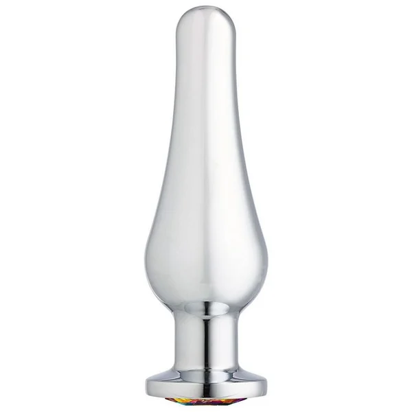 CLOUD 9 GEMS SILVER CHROMED TALL ANAL PLUG MEDIUM