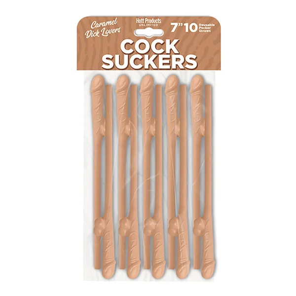 Cock Suckers Pecker Straws - Caramel Lovers Pack Of 10