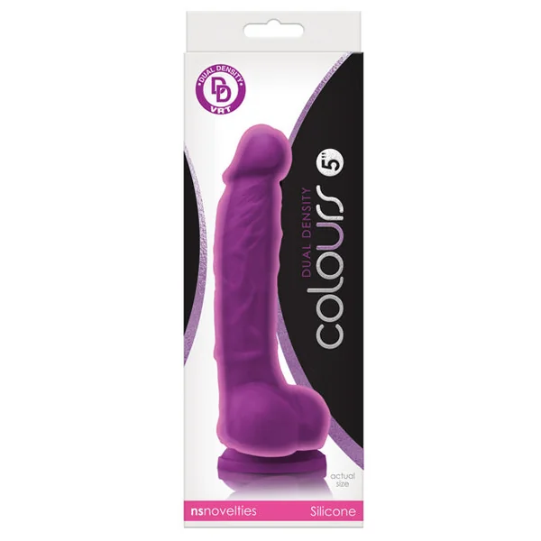 "Colours Dual Density 5"" Dong W/balls & Suction Cup"