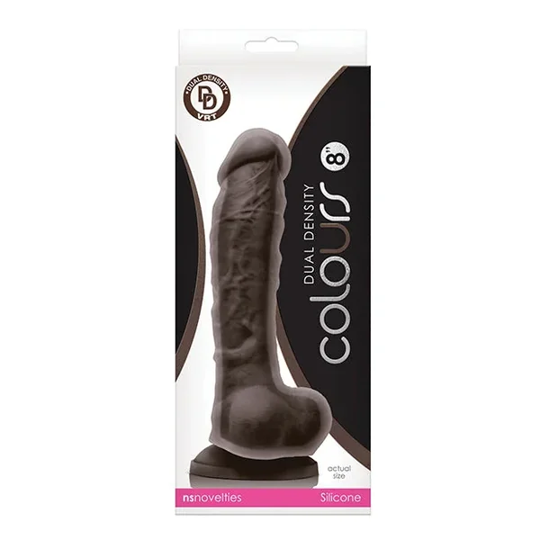 Colours Dual Density 8″ Dildo – Dark Brown