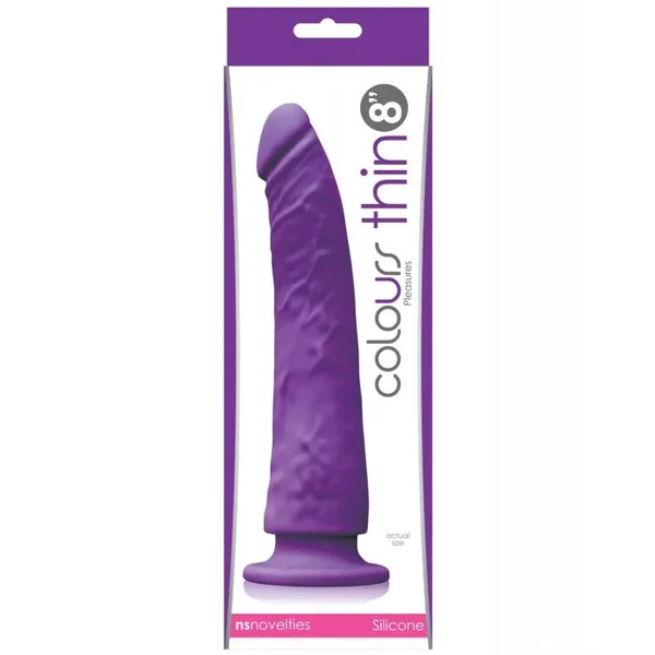 Colours Pleasures Thin 8″ Dildo – Purple