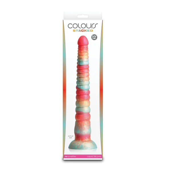 Colours Stacked 12" Dildo - Red/Gold