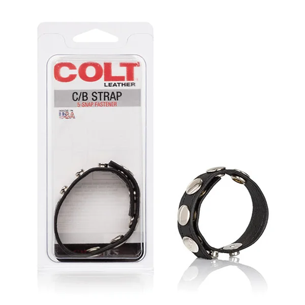Colt Leather C-b Strap 5 Snap Fastener - Black