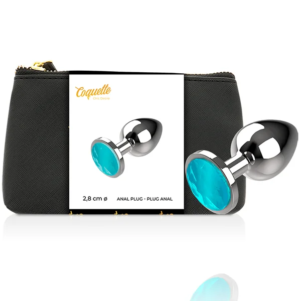 Coquette metal anal plug size S crystal blue 2.7 x 8cm butt plug anus adult sex