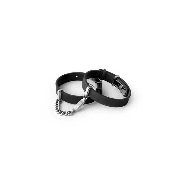 Crave ID Cuffs, Black & Silver