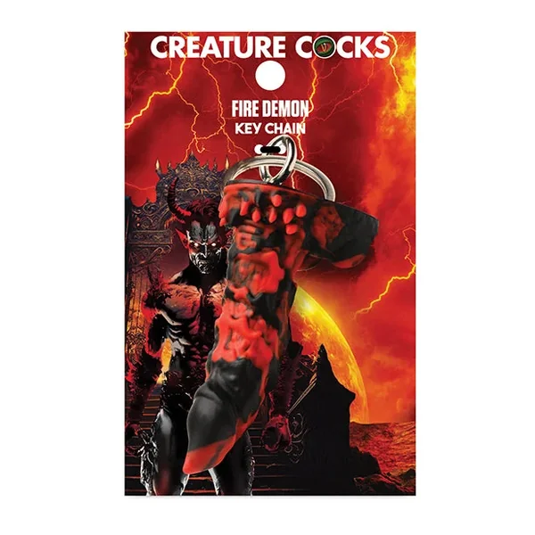 Creature Cocks Fire Demon Keychain