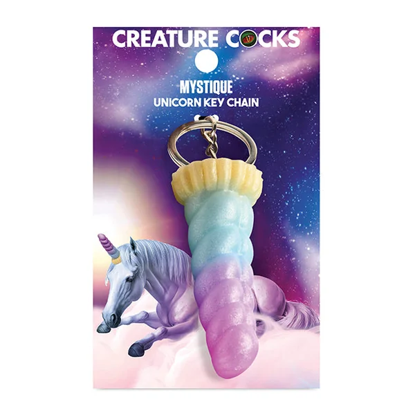 Creature Cocks Mystique Unicorn Silicone Key Chain - Multi Color