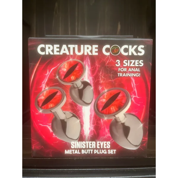 Creature Cocks Sinister Eyes Metal Butt Plug Set