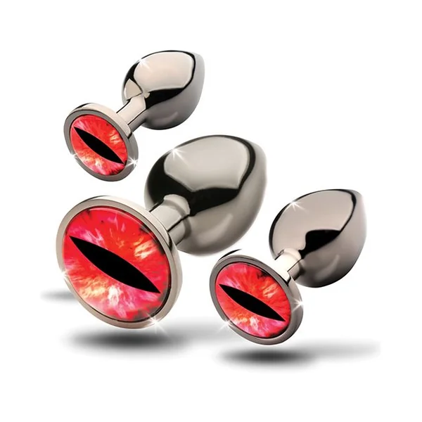 Creature Cocks Sinister Eyes Red Eye Metal Butt Plug Set