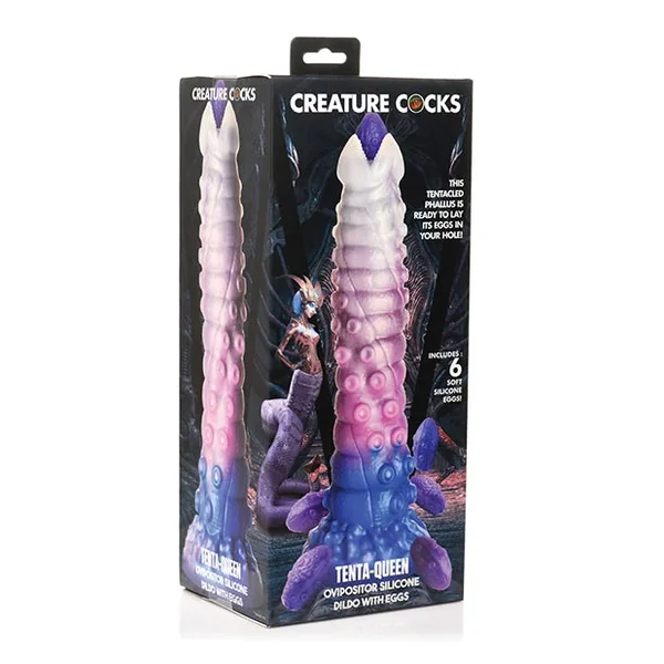 Creature Cocks Tenta-Queen Ovipositor Silicone Dildo w/Eggs – Multi Color
