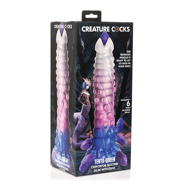 Creature Cocks Tenta-Queen Ovipositor Silicone Dildo w/Eggs - Multi Color