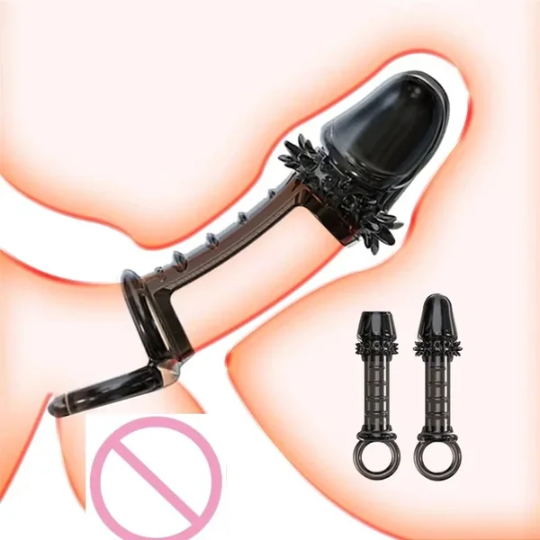 Crystal Soft Silicone Penis Sleeve with Semen Lock & Delay Ring