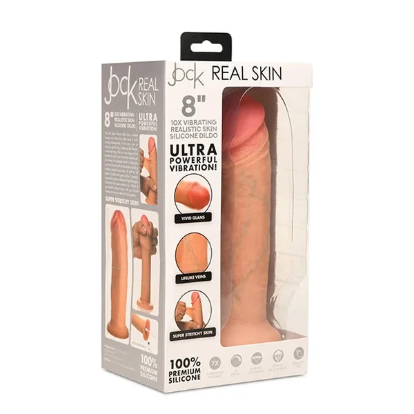 Curve Toys Jock Real Skin Silicone 8″ Vibrating Dildo