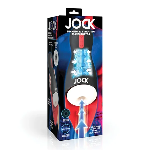 Curve Toys Jock Sucking & Vibrating Masturbator – Black/Red