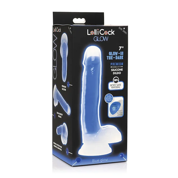 Curve Toys Lollicock 7" Glow In The Dark Silicone Dildo W/balls