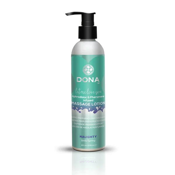 (D) DONA MASSAGE LOTION NAUGH SINFUL SPRING 8 OZ