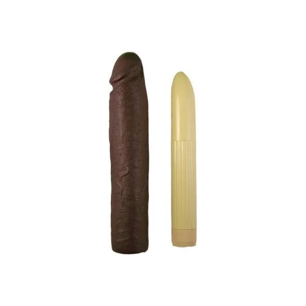 (D) MAGNIFICENT 11 VIBRATING D & PENIS EXTENSION BROWN