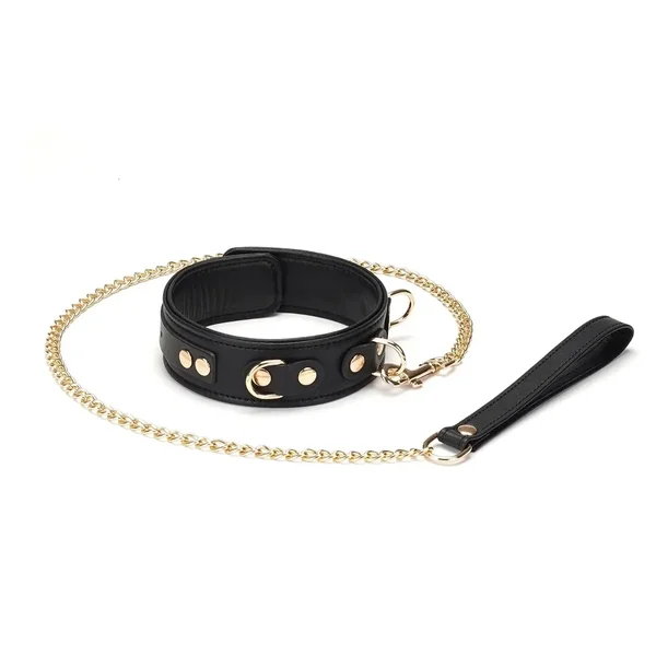 Dark Secret Collection Leather Collar and Leash