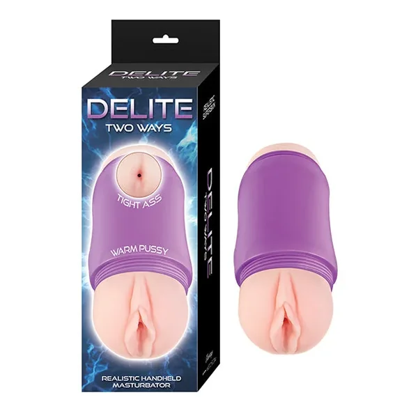 Delite Two Ways Vagina & Ass Masturbator – White
