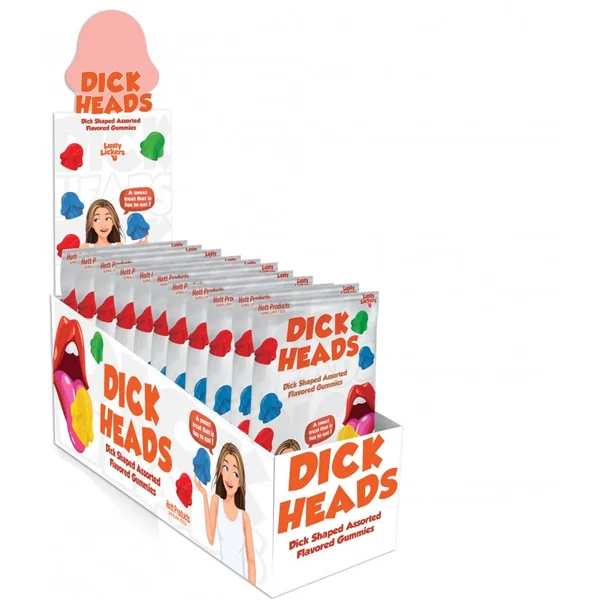 DICK HEADS PENIS SHAPED GUMMIES 12 PC DISPLAY