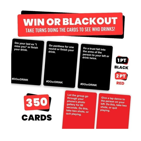Do Or Drink (Win Or Blackout) Card Game