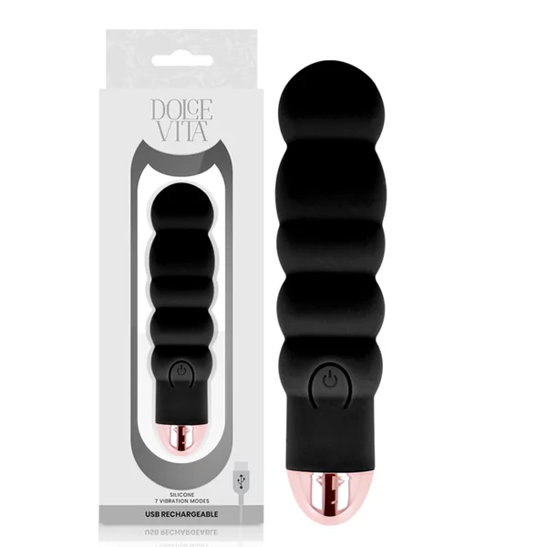 Dolce vita sex toy rechargeable vibrator six black 7 speeds