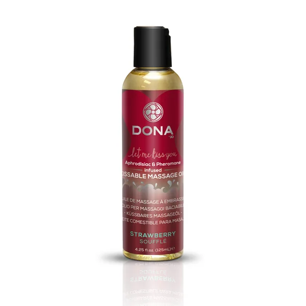 DONA KISSABLE MASSAGE OIL STRAWBERRY SOUFFLE 3.75 OZ