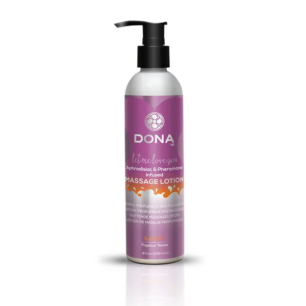 DONA MASSAGE LOTION SASSY TROPICAL TEASE 8 OZ (Out Mid Jul)