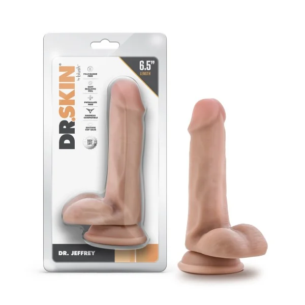 DR. SKIN DR. JEFFREY 6.5IN DILDO W/ BALLS BEIGE