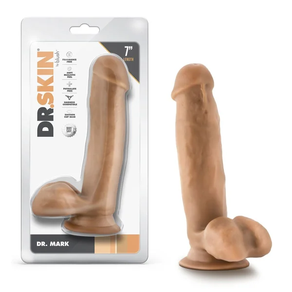 Dr. Skin - Dr. Mark - 7 Inch Dildo With Balls - Tan
