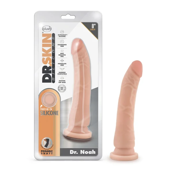 Dr. Skin Silicone - Dr. Noah - 8 Inch Dong With Suction Cup - Vanilla