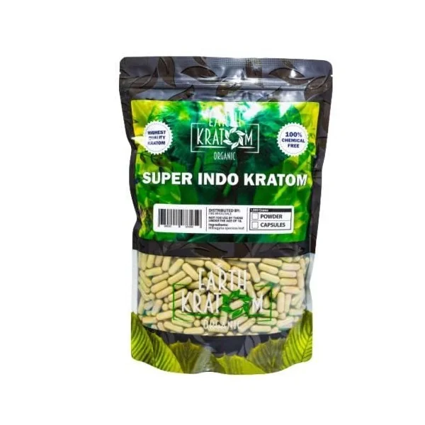 Earth Kratom 500ct Capsules Super Indo