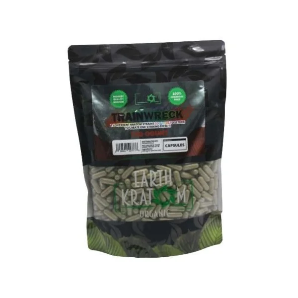 Earth Kratom 750ct Capsules Trainwreck