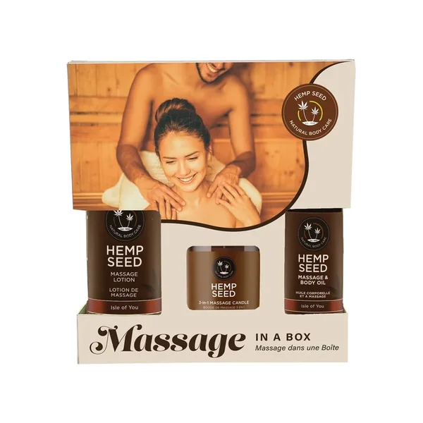 Earthly Body Holiday/Valentines Hemp Seed Massage in a Box – Asst. Isle of You